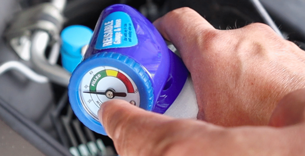 AC gauge reading low for car recharge