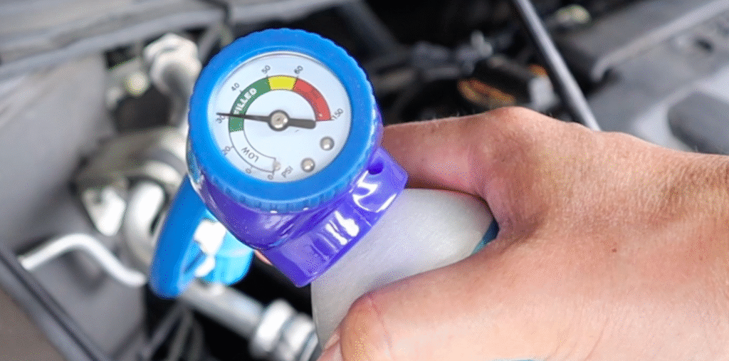 AC gauge reading in green after charge