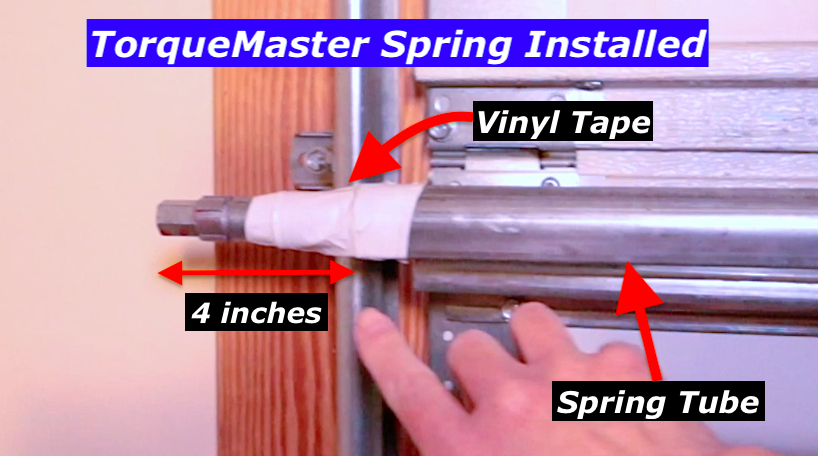 Wayne Dalton TorqueMaster Plus spring installed inside tube with correct spacing